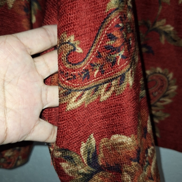 VINTAGE Alfred Dunner Textured Granny Couch Fabric Blazer Red Paisley Sz 18 - Picture 6 of 9